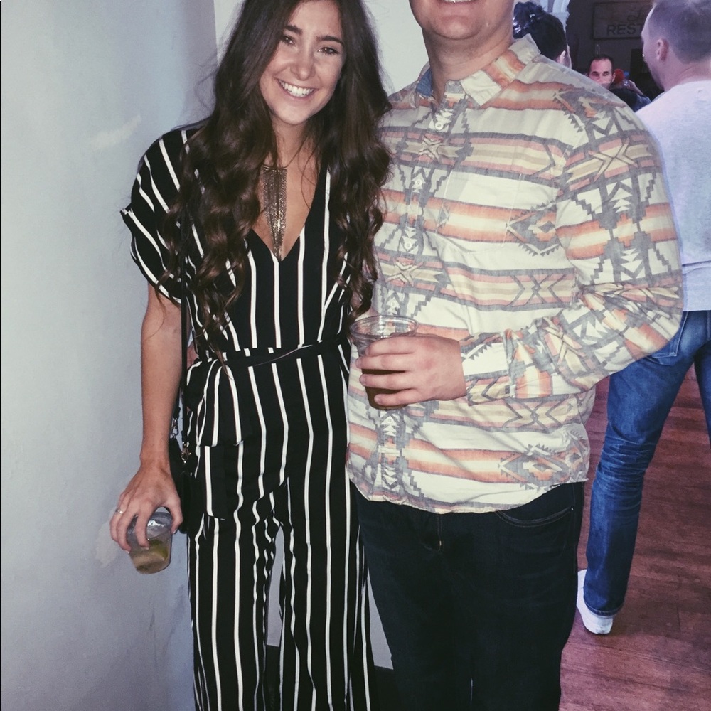 Striped Tie Jumpsuit